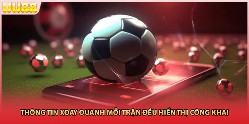 Thông tin xoay quanh mỗi trận đều hiển thị công khai